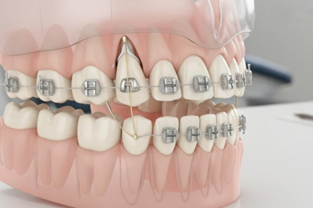 Impacted canine orthodontic treatment
