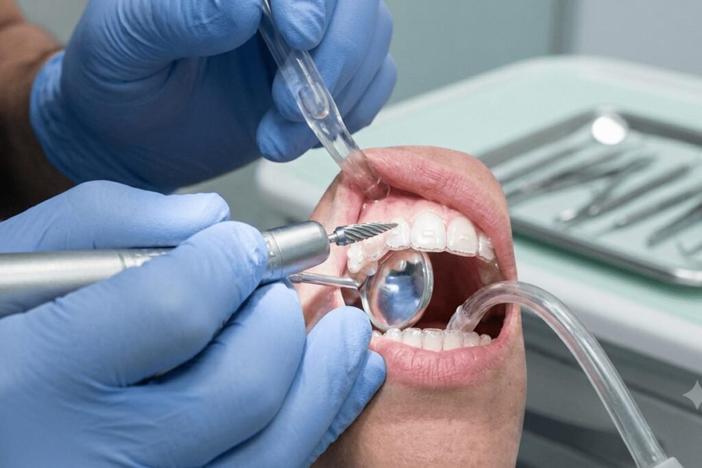 Invisalign attachment removal 