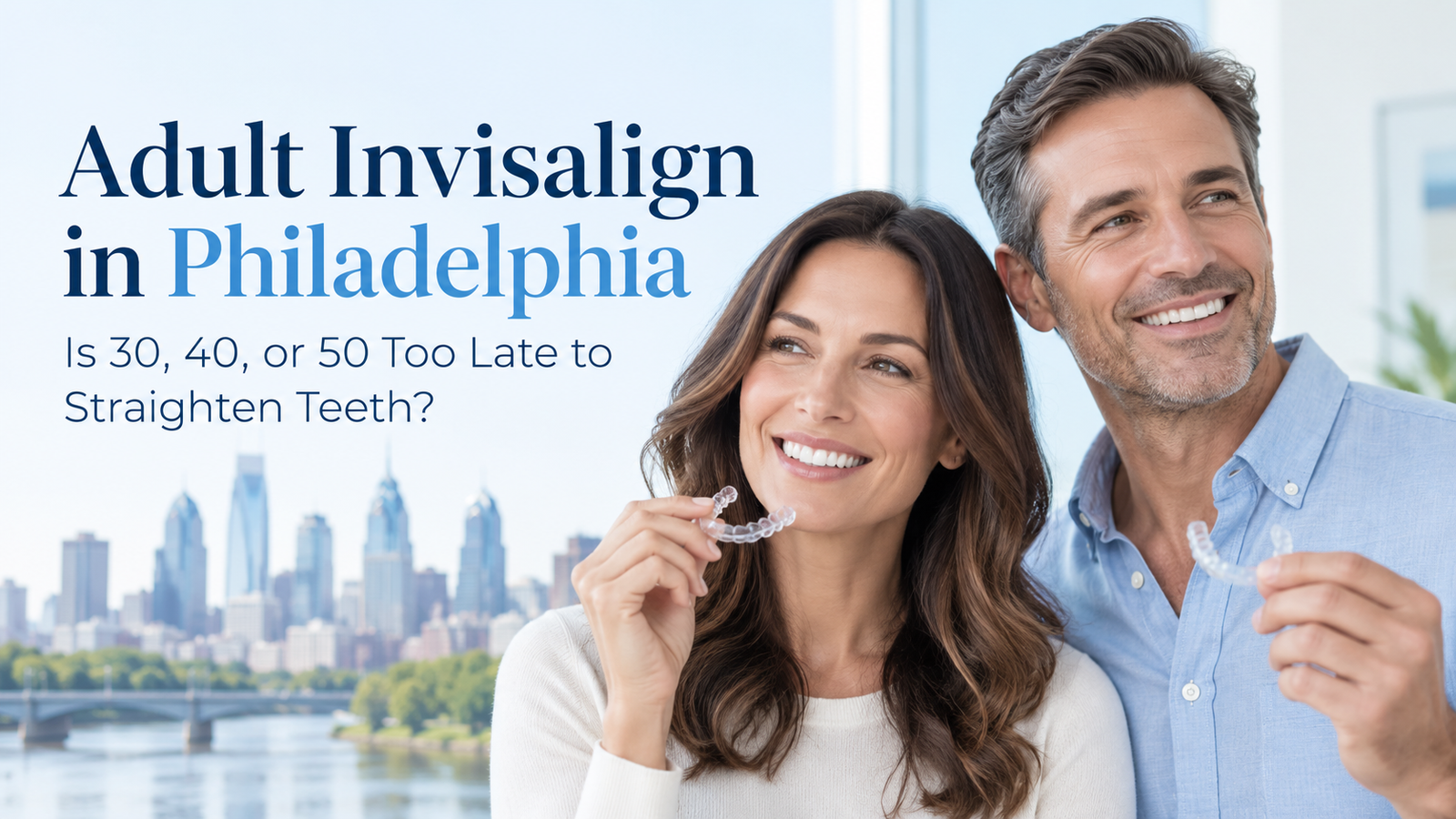 Read more about the article Adult Invisalign in Philadelphia: Is 30, 40, or 50 Too Late to Straighten Teeth?